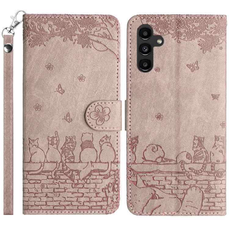Cat Embossing Pattern Leather Phone Case with Lanyard, For Samsung Galaxy S26+ 5G, For Samsung Galaxy S26 Edge 5G, For Samsung Galaxy S26 Ultra 5G, For Samsung Galaxy S26 5G, For Samsung Galaxy S25 FE 5G, For Samsung Galaxy S25 5G                      ...