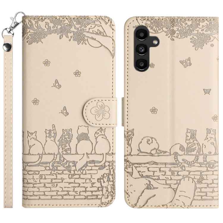 Cat Embossing Pattern Leather Phone Case with Lanyard, For Samsung Galaxy S26+ 5G, For Samsung Galaxy S26 Edge 5G, For Samsung Galaxy S26 Ultra 5G, For Samsung Galaxy S26 5G, For Samsung Galaxy S25 FE 5G, For Samsung Galaxy S25 5G                      ...