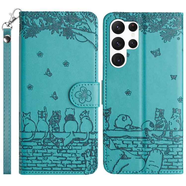 Cat Embossing Pattern Leather Phone Case with Lanyard, For Samsung Galaxy S26+ 5G, For Samsung Galaxy S26 Edge 5G, For Samsung Galaxy S26 Ultra 5G, For Samsung Galaxy S26 5G, For Samsung Galaxy S25 FE 5G, For Samsung Galaxy S25 5G                      ...