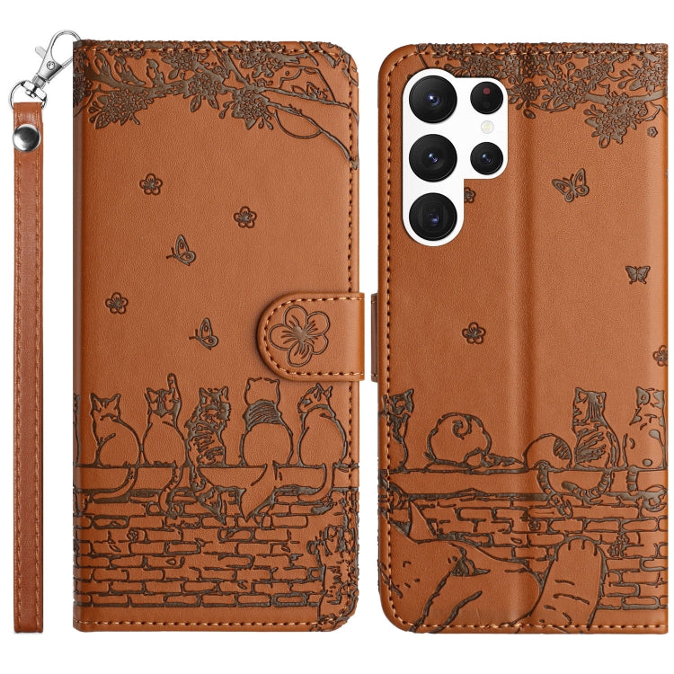 Cat Embossing Pattern Leather Phone Case with Lanyard, For Samsung Galaxy S26+ 5G, For Samsung Galaxy S26 Edge 5G, For Samsung Galaxy S26 Ultra 5G, For Samsung Galaxy S26 5G, For Samsung Galaxy S25 FE 5G, For Samsung Galaxy S25 5G                      ...