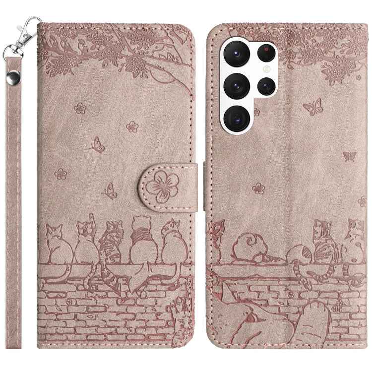 Cat Embossing Pattern Leather Phone Case with Lanyard, For Samsung Galaxy S26+ 5G, For Samsung Galaxy S26 Edge 5G, For Samsung Galaxy S26 Ultra 5G, For Samsung Galaxy S26 5G, For Samsung Galaxy S25 FE 5G, For Samsung Galaxy S25 5G                      ...
