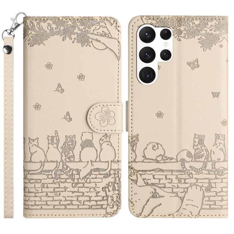 Cat Embossing Pattern Leather Phone Case with Lanyard, For Samsung Galaxy S26+ 5G, For Samsung Galaxy S26 Edge 5G, For Samsung Galaxy S26 Ultra 5G, For Samsung Galaxy S26 5G, For Samsung Galaxy S25 FE 5G, For Samsung Galaxy S25 5G                      ...