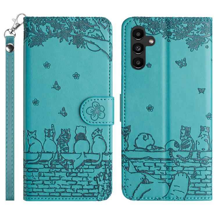 Cat Embossing Pattern Leather Phone Case with Lanyard, For Samsung Galaxy S26+ 5G, For Samsung Galaxy S26 Edge 5G, For Samsung Galaxy S26 Ultra 5G, For Samsung Galaxy S26 5G, For Samsung Galaxy S25 FE 5G, For Samsung Galaxy S25 5G                      ...