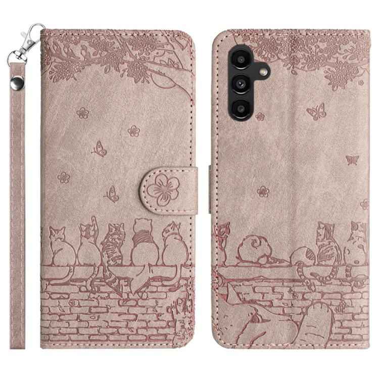 Cat Embossing Pattern Leather Phone Case with Lanyard, For Samsung Galaxy S26+ 5G, For Samsung Galaxy S26 Edge 5G, For Samsung Galaxy S26 Ultra 5G, For Samsung Galaxy S26 5G, For Samsung Galaxy S25 FE 5G, For Samsung Galaxy S25 5G                      ...