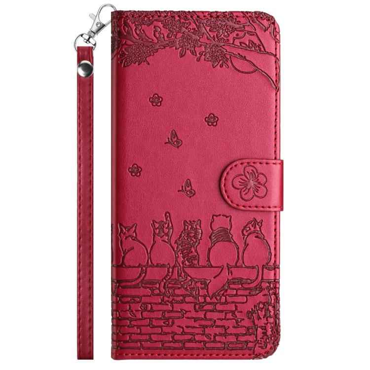 Cat Embossing Pattern Leather Phone Case with Lanyard, For Samsung Galaxy S26+ 5G, For Samsung Galaxy S26 Edge 5G, For Samsung Galaxy S26 Ultra 5G, For Samsung Galaxy S26 5G, For Samsung Galaxy S25 FE 5G, For Samsung Galaxy S25 5G                      ...