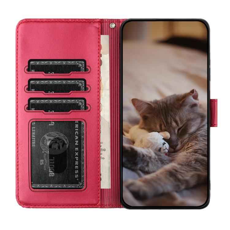 Cat Embossing Pattern Leather Phone Case with Lanyard, For Samsung Galaxy S26+ 5G, For Samsung Galaxy S26 Edge 5G, For Samsung Galaxy S26 Ultra 5G, For Samsung Galaxy S26 5G, For Samsung Galaxy S25 FE 5G, For Samsung Galaxy S25 5G                      ...