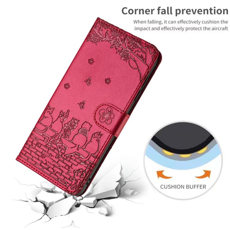 Cat Embossing Pattern Leather Phone Case with Lanyard, For Samsung Galaxy S26+ 5G, For Samsung Galaxy S26 Edge 5G, For Samsung Galaxy S26 Ultra 5G, For Samsung Galaxy S26 5G, For Samsung Galaxy S25 FE 5G, For Samsung Galaxy S25 5G                      ...