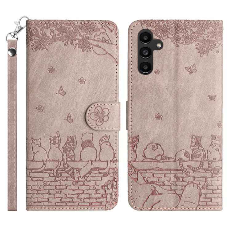 Cat Embossing Pattern Leather Phone Case with Lanyard, For Samsung Galaxy S26+ 5G, For Samsung Galaxy S26 Edge 5G, For Samsung Galaxy S26 Ultra 5G, For Samsung Galaxy S26 5G, For Samsung Galaxy S25 FE 5G, For Samsung Galaxy S25 5G                      ...