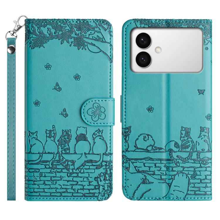 Cat Embossing Pattern Leather Phone Case with Lanyard, For Samsung Galaxy S26+ 5G, For Samsung Galaxy S26 Edge 5G, For Samsung Galaxy S26 Ultra 5G, For Samsung Galaxy S26 5G, For Samsung Galaxy S25 FE 5G, For Samsung Galaxy S25 5G                      ...