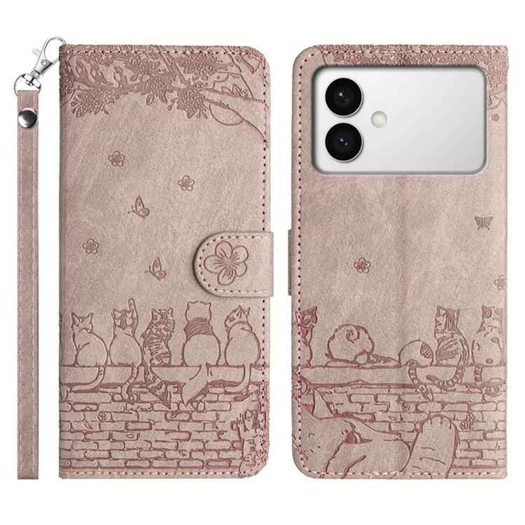 Cat Embossing Pattern Leather Phone Case with Lanyard, For Samsung Galaxy S26+ 5G, For Samsung Galaxy S26 Edge 5G, For Samsung Galaxy S26 Ultra 5G, For Samsung Galaxy S26 5G, For Samsung Galaxy S25 FE 5G, For Samsung Galaxy S25 5G                      ...