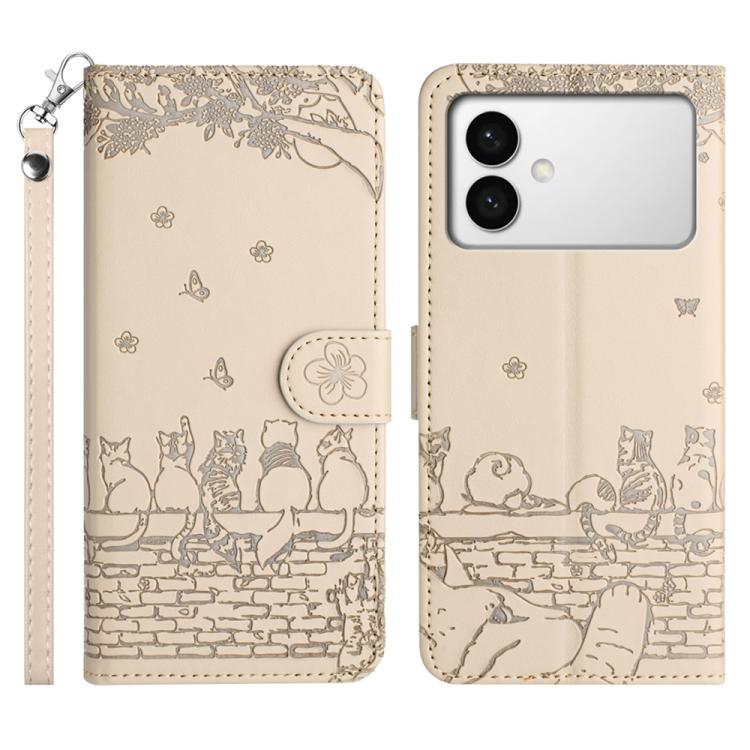 Cat Embossing Pattern Leather Phone Case with Lanyard, For Samsung Galaxy S26+ 5G, For Samsung Galaxy S26 Edge 5G, For Samsung Galaxy S26 Ultra 5G, For Samsung Galaxy S26 5G, For Samsung Galaxy S25 FE 5G, For Samsung Galaxy S25 5G                      ...