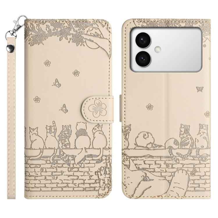 Cat Embossing Pattern Leather Phone Case with Lanyard, For Samsung Galaxy S26+ 5G, For Samsung Galaxy S26 Edge 5G, For Samsung Galaxy S26 Ultra 5G, For Samsung Galaxy S26 5G, For Samsung Galaxy S25 FE 5G, For Samsung Galaxy S25 5G                      ...