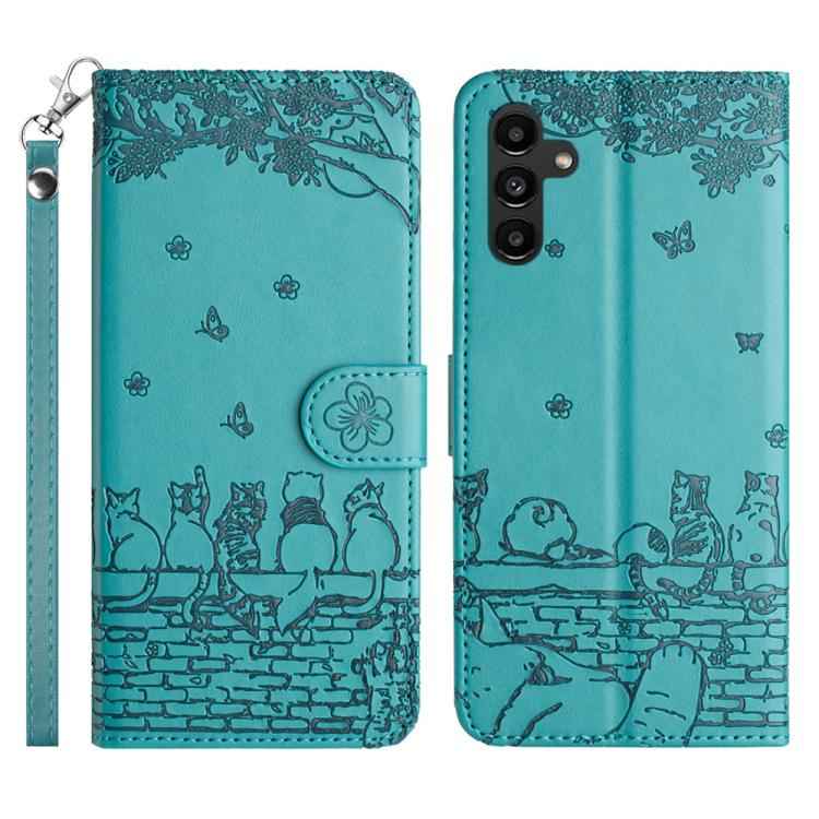 Cat Embossing Pattern Leather Phone Case with Lanyard, For Samsung Galaxy S26+ 5G, For Samsung Galaxy S26 Edge 5G, For Samsung Galaxy S26 Ultra 5G, For Samsung Galaxy S26 5G, For Samsung Galaxy S25 FE 5G, For Samsung Galaxy S25 5G                      ...