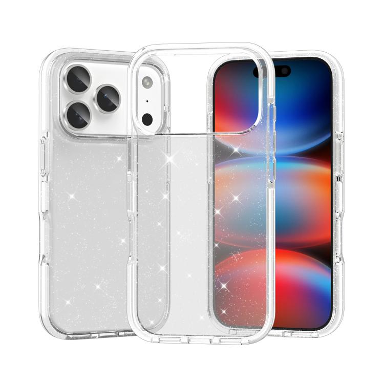 Dual Color Clear Glitter TPU + TPE Full Coverage Phone Case