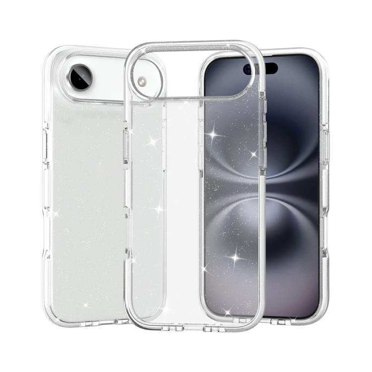 Dual Color Clear Glitter TPU + TPE Full Coverage Phone Case