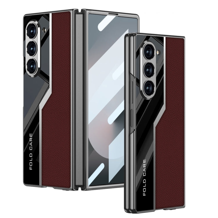 GKK Integrated Plating TPU + Leather Supercar Full Coverage Phone Case