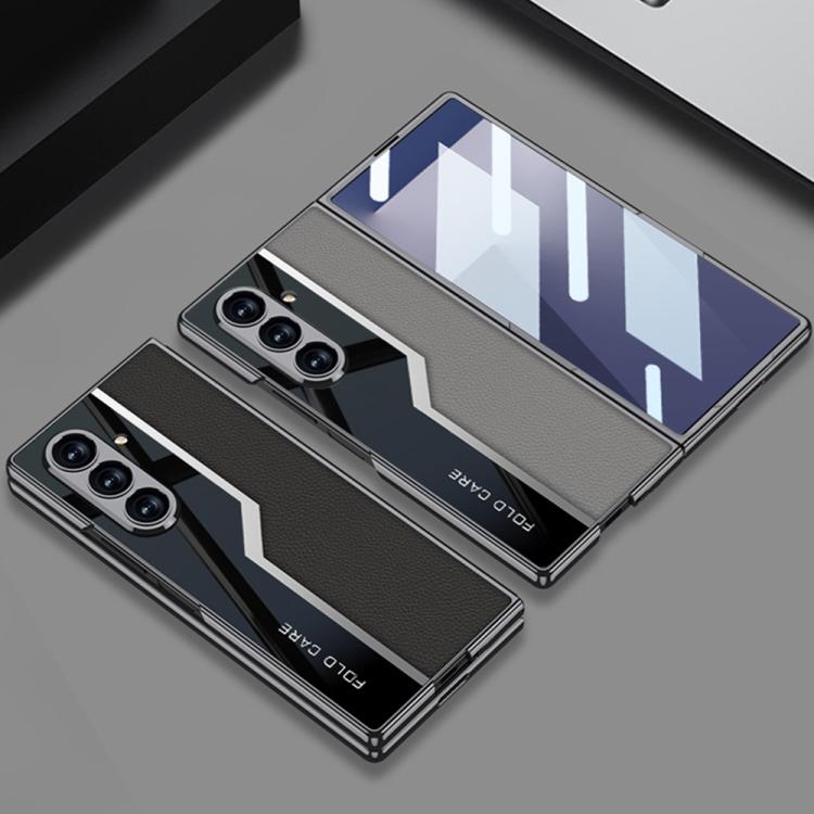 GKK Integrated Plating TPU + Leather Supercar Full Coverage Phone Case