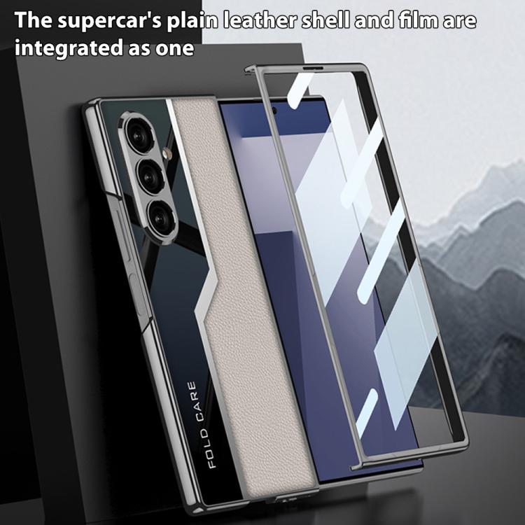 GKK Integrated Plating TPU + Leather Supercar Full Coverage Phone Case