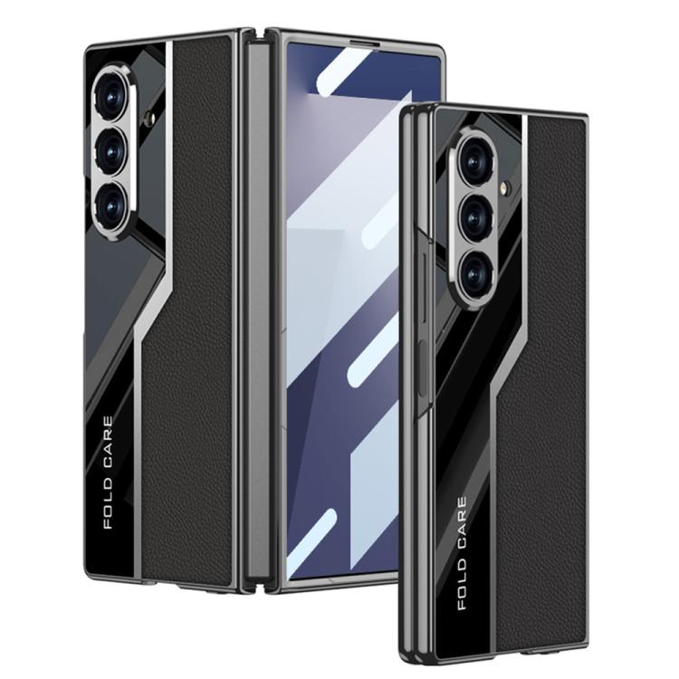 GKK Integrated Plating TPU + Leather Supercar Full Coverage Phone Case
