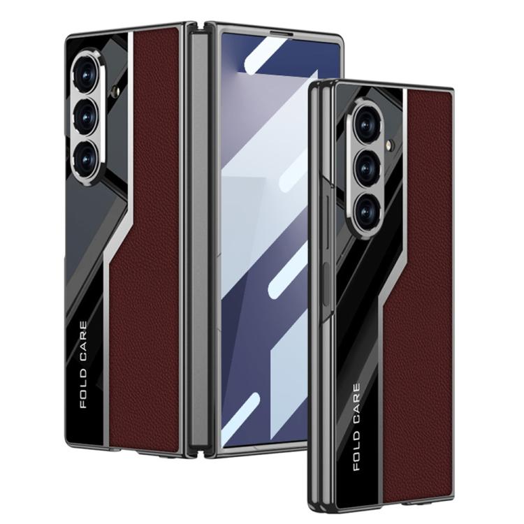 GKK Integrated Plating TPU + Leather Supercar Full Coverage Phone Case