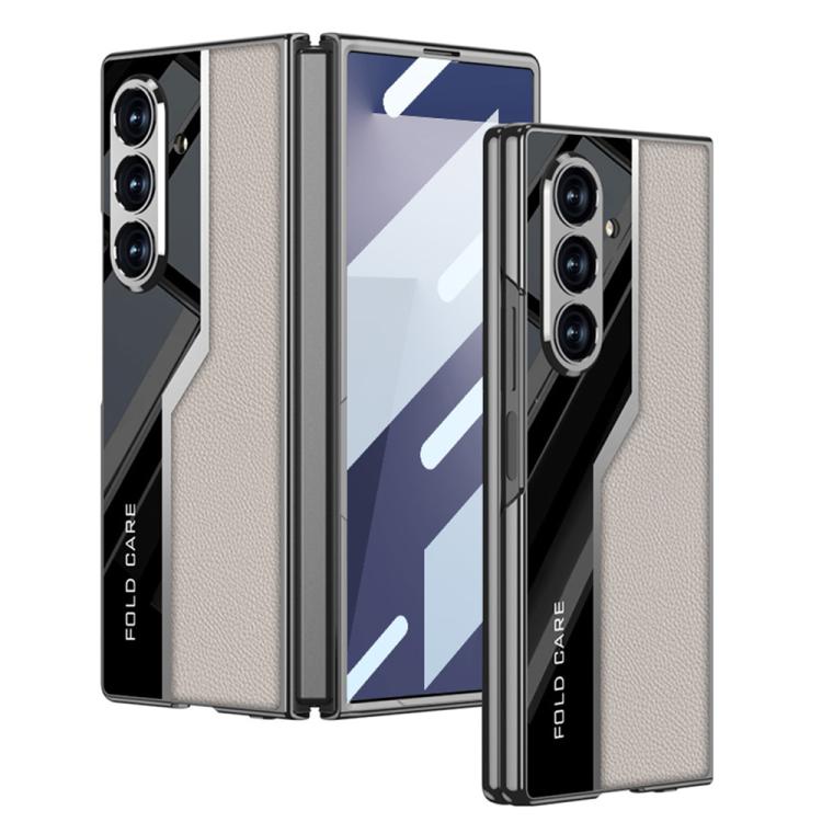 GKK Integrated Plating TPU + Leather Supercar Full Coverage Phone Case