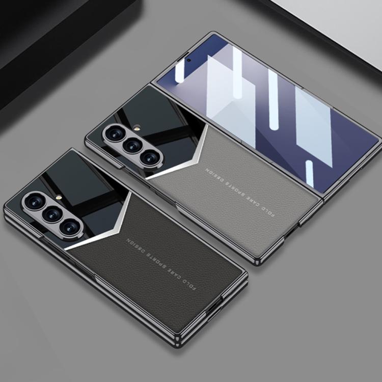 GKK Integrated Plating Leather Knight Full Coverage Phone Case