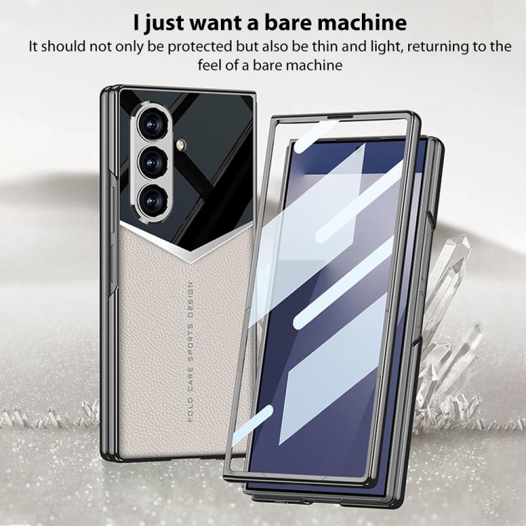 GKK Integrated Plating Leather Knight Full Coverage Phone Case