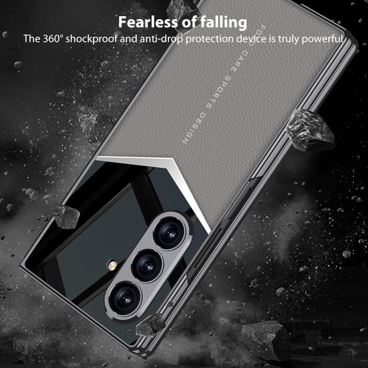 GKK Integrated Plating Leather Knight Full Coverage Phone Case