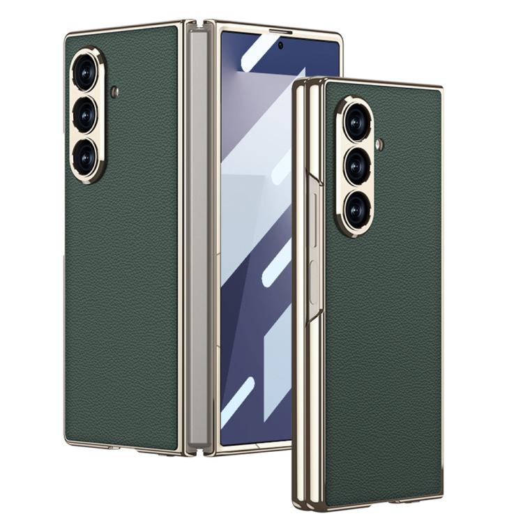 GKK Integrated Plating Leather Full Coverage Phone Case