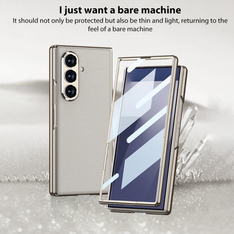 GKK Integrated Plating Leather Full Coverage Phone Case