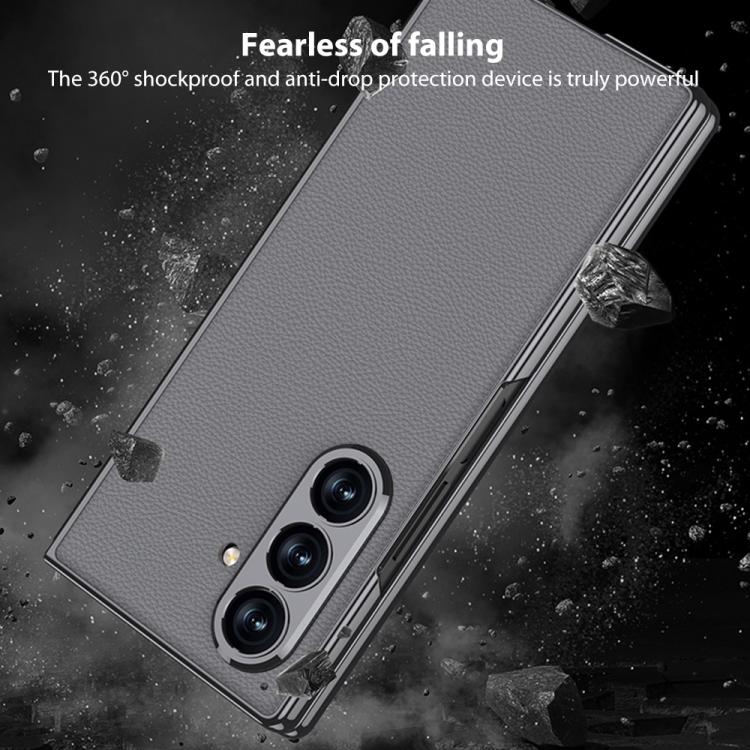 GKK Integrated Plating Leather Full Coverage Phone Case