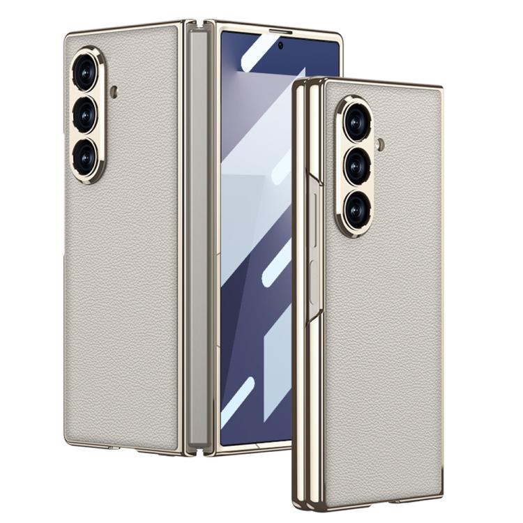 GKK Integrated Plating Leather Full Coverage Phone Case