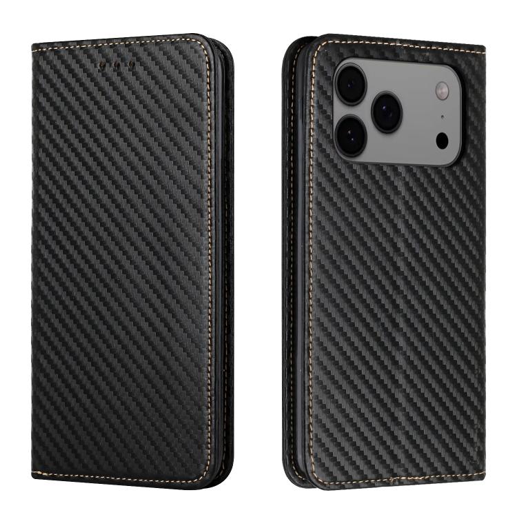 Carbon Fiber Texture Magnetic Flip Leather Phone Case