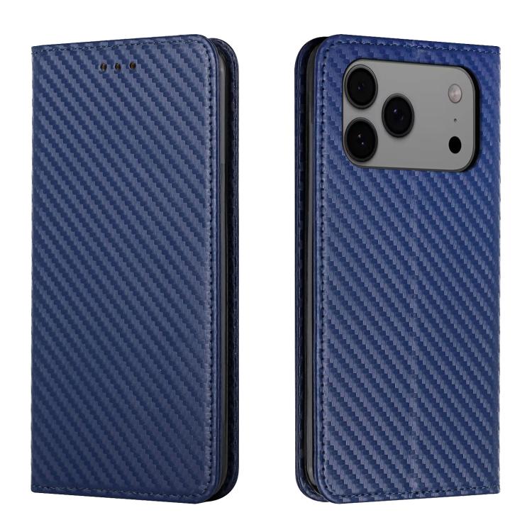 Carbon Fiber Texture Magnetic Flip Leather Phone Case