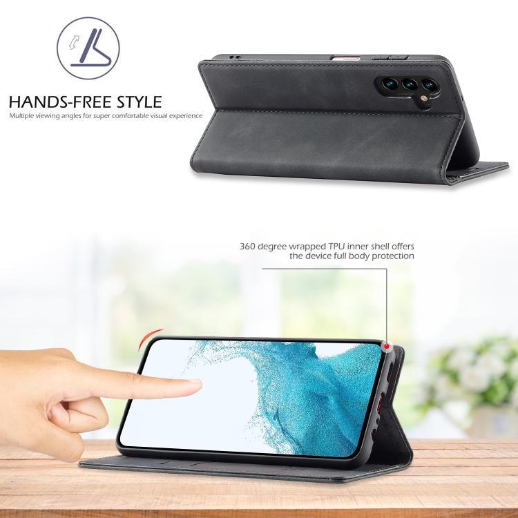 LC.IMEEKE Strong Magnetism Microfiber Leather Phone Case, For Galaxy S26 FE 5G, For Samsung Galaxy S26+ 5G, For Samsung Galaxy S26 Ultra 5G, For Samsung Galaxy S26 5G, For Samsung Galaxy S25 5G, For Samsung Galaxy S25+ 5G, For Samsung Galaxy S25 Ultra ...