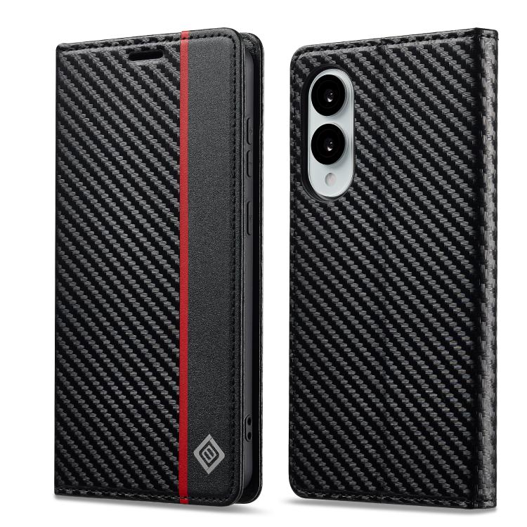 LC.IMEEKE Carbon Fiber Leather Phone Case, For Galaxy S26 FE 5G, For Samsung Galaxy S26+ 5G, For Samsung Galaxy S26 Ultra 5G, For Samsung Galaxy S26 5G, For Samsung Galaxy S25 Edge 5G, For Samsung Galaxy S25 5G, For Samsung Galaxy S25+ 5G              ...