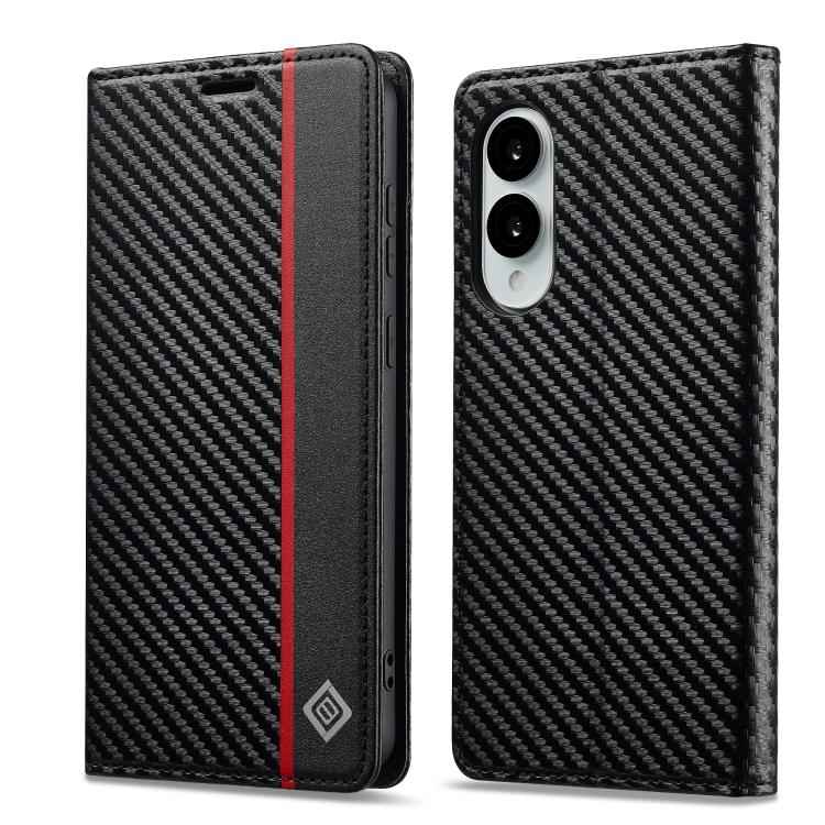 LC.IMEEKE Carbon Fiber Leather Phone Case, For Samsung Galaxy S26+ 5G, For Samsung Galaxy S26 Ultra 5G, For Samsung Galaxy S26 5G, For Samsung Galaxy S25 Edge 5G, For Samsung Galaxy S25 5G, For Samsung Galaxy S25+ 5G, For Samsung Galaxy S25 Ultra 5G   ...