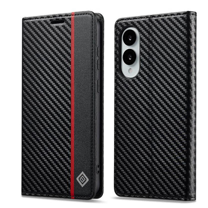 LC.IMEEKE Carbon Fiber Leather Phone Case, For Galaxy S26 FE 5G, For Samsung Galaxy S26+ 5G, For Samsung Galaxy S26 Ultra 5G, For Samsung Galaxy S26 5G, For Samsung Galaxy S25 Edge 5G, For Samsung Galaxy S25 5G, For Samsung Galaxy S25+ 5G              ...