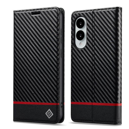 LC.IMEEKE Carbon Fiber Leather Phone Case, For Galaxy S26 FE 5G, For Samsung Galaxy S26+ 5G, For Samsung Galaxy S26 Ultra 5G, For Samsung Galaxy S26 5G, For Samsung Galaxy S25 Edge 5G, For Samsung Galaxy S25 5G, For Samsung Galaxy S25+ 5G              ...
