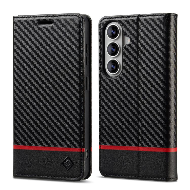 LC.IMEEKE Carbon Fiber Leather Phone Case, For Galaxy S26 FE 5G, For Samsung Galaxy S26+ 5G, For Samsung Galaxy S26 Ultra 5G, For Samsung Galaxy S26 5G, For Samsung Galaxy S25 Edge 5G, For Samsung Galaxy S25 5G, For Samsung Galaxy S25+ 5G              ...