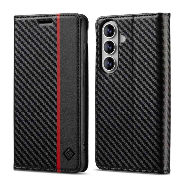LC.IMEEKE Carbon Fiber Leather Phone Case, For Samsung Galaxy S26+ 5G, For Samsung Galaxy S26 Ultra 5G, For Samsung Galaxy S26 5G, For Samsung Galaxy S25 Edge 5G, For Samsung Galaxy S25 5G, For Samsung Galaxy S25+ 5G, For Samsung Galaxy S25 Ultra 5G   ...