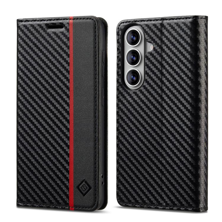 LC.IMEEKE Carbon Fiber Leather Phone Case, For Galaxy S26 FE 5G, For Samsung Galaxy S26+ 5G, For Samsung Galaxy S26 Ultra 5G, For Samsung Galaxy S26 5G, For Samsung Galaxy S25 Edge 5G, For Samsung Galaxy S25 5G, For Samsung Galaxy S25+ 5G              ...
