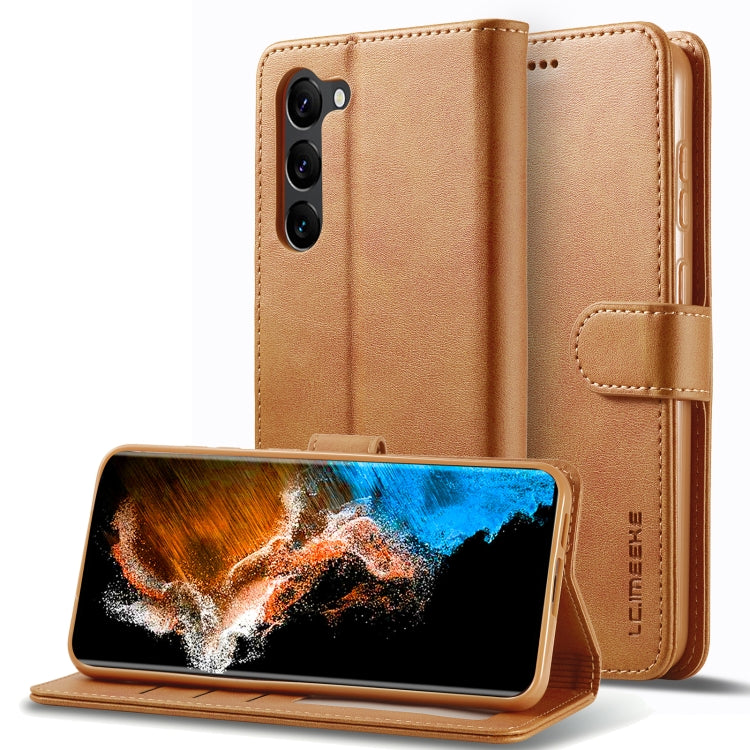 LC.IMEEKE Calf Texture Leather Phone Case, For Galaxy S26 FE 5G, For Samsung Galaxy S26+ 5G, For Samsung Galaxy S26 Ultra 5G, For Samsung Galaxy S26 5G, For Samsung Galaxy S25 FE 5G, For Samsung Galaxy S25 Edge 5G, For Samsung Galaxy S25 5G            ...
