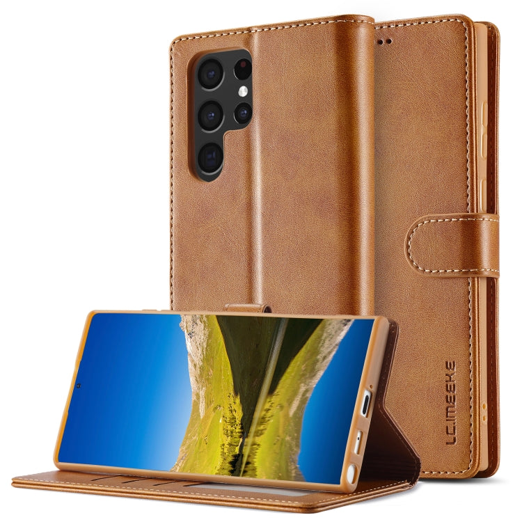 LC.IMEEKE Calf Texture Leather Phone Case, For Galaxy S26 FE 5G, For Samsung Galaxy S26+ 5G, For Samsung Galaxy S26 Ultra 5G, For Samsung Galaxy S26 5G, For Samsung Galaxy S25 FE 5G, For Samsung Galaxy S25 Edge 5G, For Samsung Galaxy S25 5G            ...