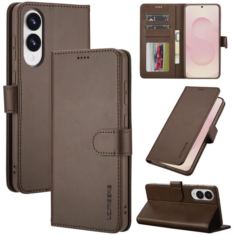 LC.IMEEKE Calf Texture Leather Phone Case, For Galaxy S26 FE 5G, For Samsung Galaxy S26+ 5G, For Samsung Galaxy S26 Ultra 5G, For Samsung Galaxy S26 5G, For Samsung Galaxy S25 FE 5G, For Samsung Galaxy S25 Edge 5G, For Samsung Galaxy S25 5G            ...