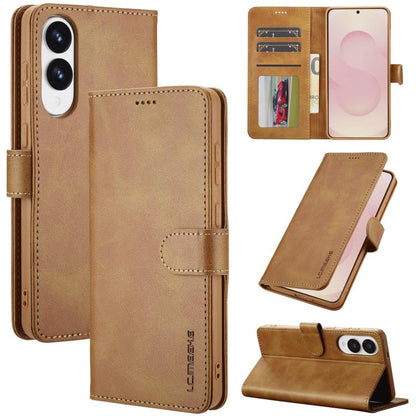 LC.IMEEKE Calf Texture Leather Phone Case, For Galaxy S26 FE 5G, For Samsung Galaxy S26+ 5G, For Samsung Galaxy S26 Ultra 5G, For Samsung Galaxy S26 5G, For Samsung Galaxy S25 FE 5G, For Samsung Galaxy S25 Edge 5G, For Samsung Galaxy S25 5G            ...