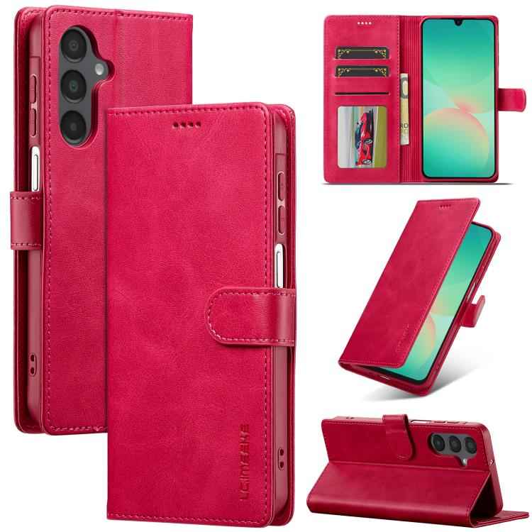 LC.IMEEKE Calf Texture Leather Phone Case, For Samsung Galaxy S26+ 5G, For Samsung Galaxy S26 Ultra 5G, For Samsung Galaxy S26 5G, For Samsung Galaxy S25 FE 5G, For Samsung Galaxy S25 Edge 5G, For Samsung Galaxy S25 5G, For Samsung Galaxy S25+ 5G      ...