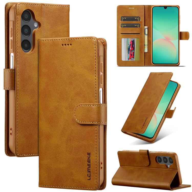 LC.IMEEKE Calf Texture Leather Phone Case, For Galaxy S26 FE 5G, For Samsung Galaxy S26+ 5G, For Samsung Galaxy S26 Ultra 5G, For Samsung Galaxy S26 5G, For Samsung Galaxy S25 FE 5G, For Samsung Galaxy S25 Edge 5G, For Samsung Galaxy S25 5G            ...