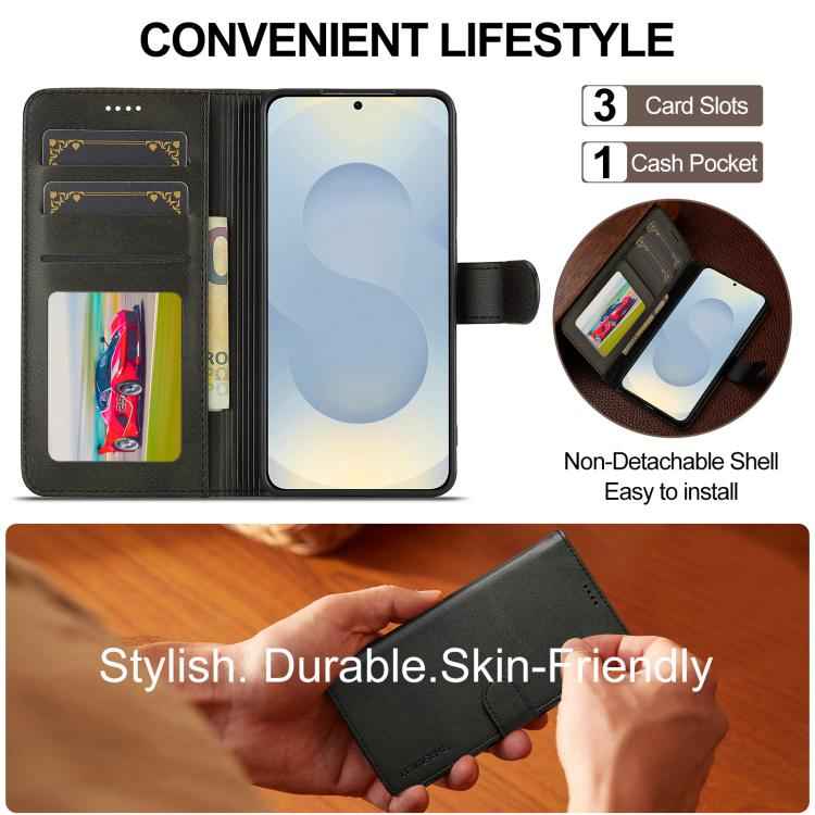 LC.IMEEKE Calf Texture Leather Phone Case, For Samsung Galaxy S26+ 5G, For Samsung Galaxy S26 Ultra 5G, For Samsung Galaxy S26 5G, For Samsung Galaxy S25 FE 5G, For Samsung Galaxy S25 Edge 5G, For Samsung Galaxy S25 5G, For Samsung Galaxy S25+ 5G      ...