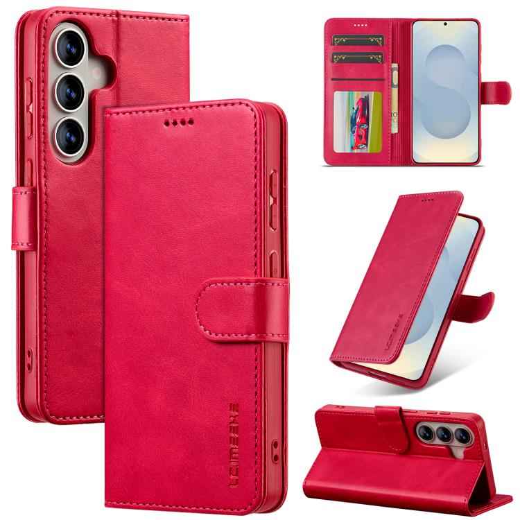 LC.IMEEKE Calf Texture Leather Phone Case, For Samsung Galaxy S26+ 5G, For Samsung Galaxy S26 Ultra 5G, For Samsung Galaxy S26 5G, For Samsung Galaxy S25 FE 5G, For Samsung Galaxy S25 Edge 5G, For Samsung Galaxy S25 5G, For Samsung Galaxy S25+ 5G      ...